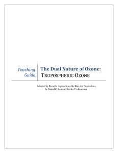 Tropospheric Ozone Lesson: Teacher guide