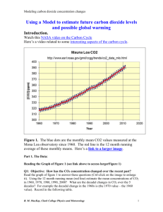 Using a Model to estimate future carbon dioxide levels and possible