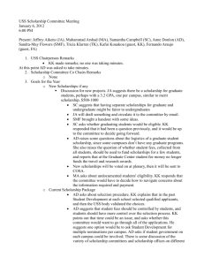 USS Scholarship Committee Meeting January 6, 2012 6:00 PM