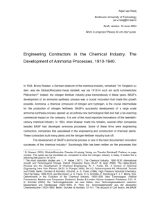 Engineering Contractors in the Chemical Industry. The Development