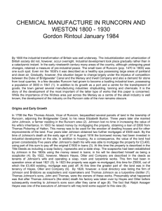 chemical manufacture in runcorn and weston 1800 - 1930
