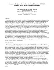 The Sparse Matrix Operator Kernel Emission (SMOKE) modeling