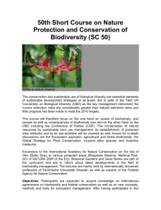 50th Short Course on Nature Protection and Conservation of