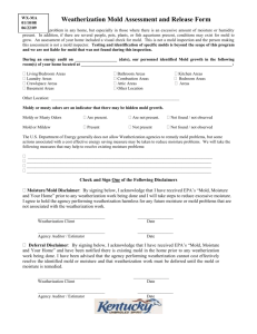Weatherization Mold Assessment and Release Form
