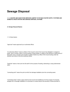 Sewage Disposal Bylaws