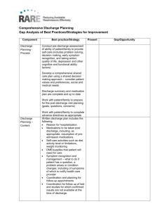 Comprehensive Discharge Planning Gap Analysis