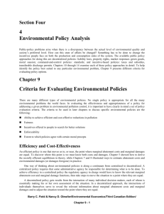 Chapter 9: CRITERIA FOR EVALUATING ENVIRONMENTAL