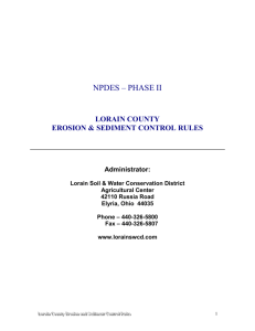Lorain County Erosion & Sediment Control Rules