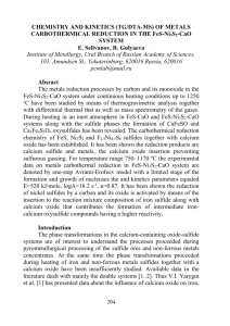 of metals carbothermical reduction