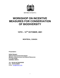 workshop on incentive measures for conservation of biodiversity