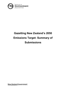 Summary of submissions: 2050 emissions reduction target