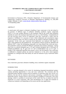 XENOBIOTIC ORGANIC COMPOUNDS IN GREY WASTEWATER: