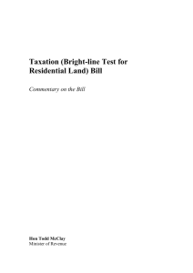 Taxation (Bright-line Test for Residential Land) Bill