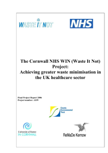 Cornwall NHS WIN project - The University of Northampton