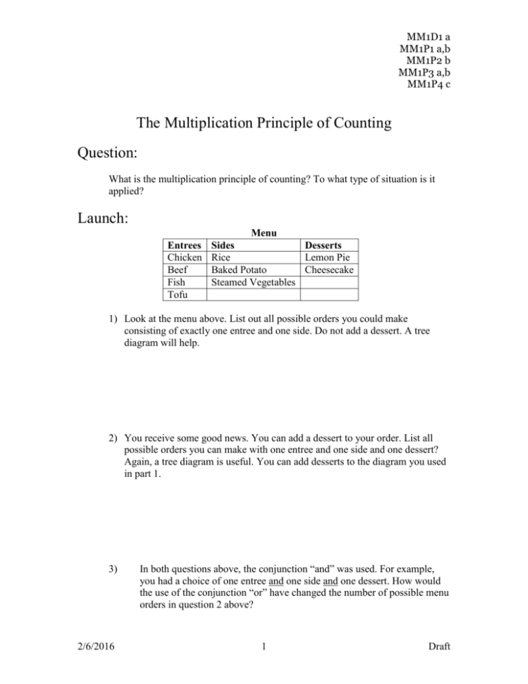 What Is The Multiplication Principle Of Counting