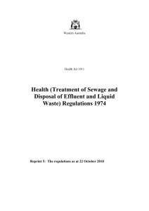 Health (Treatment of Sewage and Disposal of Effluent and Liquid