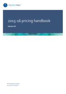 Pricing Handbook - City West Water