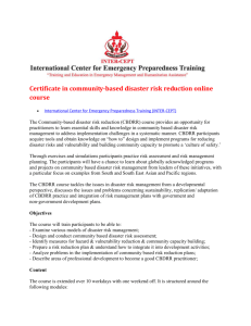 Certificate in community-based disaster risk reduction online