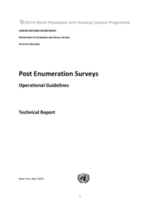 Draft Manual on Census Evaluation - United Nations Statistics Division