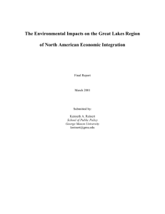 The Environmental Impacts on the Great Lakes Region of North