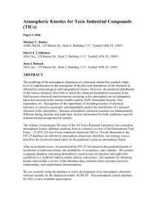 Atmospheric Kinetics for Toxic Industrial Compounds (TICs)