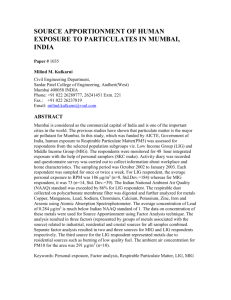 source apportionment of human exposure to particulates in mumbai