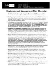 Environmental Management Plan Checklist