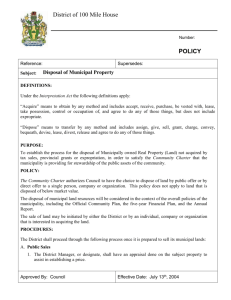 Disposal of Municipal Property Policy