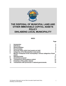 POLICY FOR THE DISPOSAL OF THE MUNICIPALITY`S LAND AND