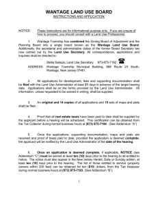 WANTAGE LAND USE BOARD