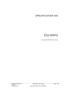 Specification Template - Main Roads Western Australia