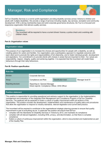 Position Description example Manager Risk and Compliance 1 July