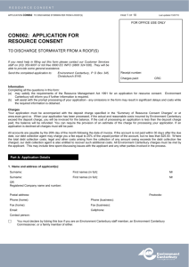 Application for Resource Consent to Discharge Stormwater from a