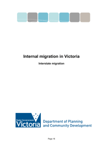 Net interstate migration between Victoria and the rest of Australia