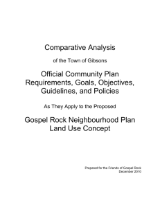 Comparative Analysis of the Town`s Official Community Plan to the