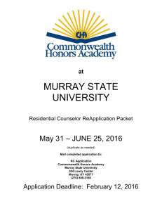 RC Re-Application 2016 - Murray State University