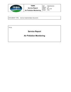 Service Report Air Pollution - Tropospheric Emission Monitoring