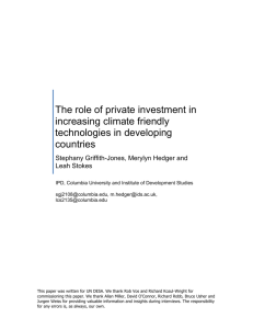 The role of private investment in increasing climate friendly