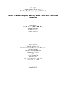 Trend of anthropogenic mercury in Florida