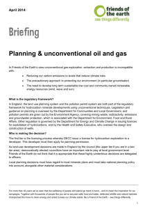 unconventional oil and gas and planning