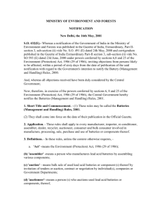 (Management and Handling) Rules, 2001