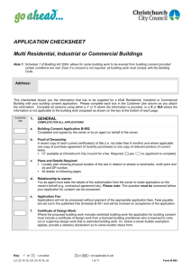 B-063 - APPLICATION CHECKSHEET - Multi Residential, Industrial