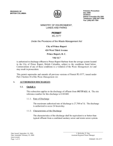 1. authorized discharges - Ministry of Environment