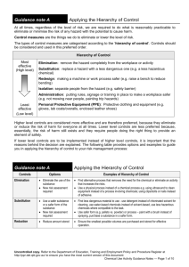 Guidance notes for CARA Chemical Hazards in the Curriculum