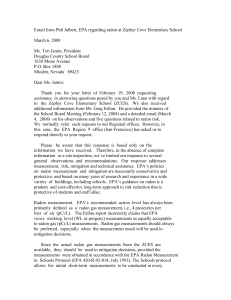 Email from Phil Jalbert, EPA regarding radon at