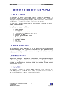 SECTION 4: SOCIO-ECONOMIC PROFILE