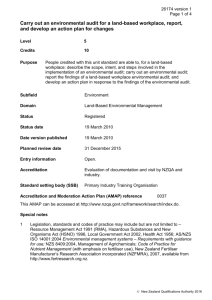 26174 Carry out an environmental audit for a land-based