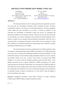 AIR POLLUTION PREDICTION MODEL USING GIS Anil Chitade Dr