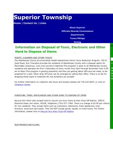 Superior Township, Michigan - Information on Disposal of Toxic