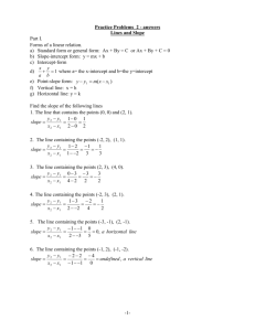 Answers- Lines and slope